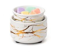 PALANCHY Electric Wax Melt Burners Gold & White, Ceramic Wax Melt Burner