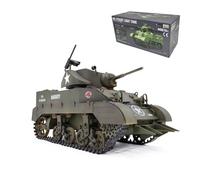 Palapozzy 1/16 RC Tank for Adults, 2.4G US M5A1 Stauart Light Battle Remote Control Tank Model with Sound and Lights and Smoke Effects, RC Vehicle Modenl for Military Enthusiasts