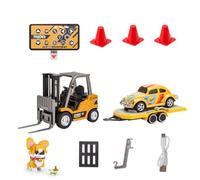 Palapozzy 1/64 RC Forklift Truck for Adults, 2.4G Mini Alloy RC Car with Wireless Controller, Cargo Hook, Forks and Pallet, Construction Vehicle Model for Boys Girls