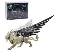 Palapozzy 3D Metal Bai Hu Tiger Model Kits for Adults, Ancient Chinese Beasts DIY Metal Assembly Puzzles, Creative Gifts for Adults (116PCS/Black Golden)