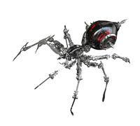 Palapozzy 3D Metal Puzzle War Spider Model Kits for Adults, Steampunk 3D DIY Metal Assembly Mechanical Animal Puzzles, Creative Decoration Gifts for Adults (Black and Red)