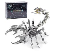 Palapozzy 3D Metal Scorpion Model Kit Puzzle, 3D DIY Biomimetic Scorpion King Puzzles Metal Assembly Animal, for Collectors (200PCS+/Steel Color)