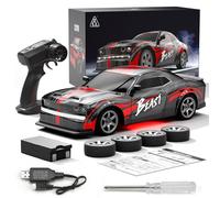 Palapozzy SG218PRO 1/16 Scale RC Drift Car, 2.4G 4WD Full Proportional 25KM/H High Speed Simulation RC Racing Car, Gifts for Adults (Two Batteries/Black and Red)