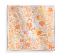 PALATANG 100% Silk Hand-rolled Edge Silken Longing 70 Orange Silk Scarf of Designer's Original Brand Orange