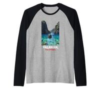 Palawan Philippines Tropical Island Design Raglan Baseball Tee