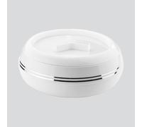 Palazio 1500ml Insulated Casserole Dish - Double Wall Thermal Serving Bowl with Stainless Steel Inner, Airtight Locking Lid, BPA-Free Food Grade, Hot & Cold Food Warmer - White