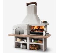 Palazzetti Gargano 3 Masonry Barbecue With Wood Fired Oven And Grey Worktop