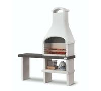 Palazzetti Orlando Masonry BBQ Grill - Wood or Charcoal Fired in grey and White