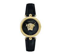 Palazzo Black Leather Strap Watch - female - Versace - Watches - Multicolor - ONE SIZE - Accessories ONE SIZE