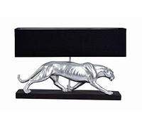 Palazzo CW225 Art Deco Panther Table Lamp Table Lamp Leopard Lamp Silver Black