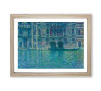 Palazzo Da Mula, Venice By Claude Monet Classic Painting Framed Wall Art Print, Ready to Hang Picture for Living Room Bedroom Home Office Décor, Oak A2 (64 x 46 cm)