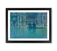 Palazzo Da Mula, Venice By Claude Monet Classic Painting Framed Wall Art Print, Ready to Hang Picture for Living Room Bedroom Home Office Décor, Black A2 (64 x 46 cm)