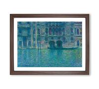 Palazzo Da Mula, Venice By Claude Monet Classic Painting Framed Wall Art Print, Ready to Hang Picture for Living Room Bedroom Home Office Décor, Walnut A2 (64 x 46 cm)