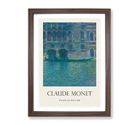 Palazzo Da Mula, Venice By Claude Monet Exhibition Museum Painting Framed Wall Art Print, Ready to Hang Picture for Living Room Bedroom Home Office Décor, Walnut A2 (64 x 46 cm)