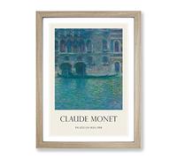 Palazzo Da Mula, Venice By Claude Monet Exhibition Museum Painting Framed Wall Art Print, Ready to Hang Picture for Living Room Bedroom Home Office Décor, Oak A3 (34 x 46 cm)