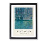 Palazzo Da Mula, Venice By Claude Monet Exhibition Museum Painting Framed Wall Art Print, Ready to Hang Picture for Living Room Bedroom Home Office Décor, Black A3 (34 x 46 cm)