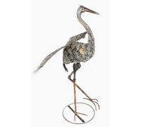 PALAZZO INT Heron Metal Heron Bird Scarer Garden Ornament 90 CM Brown Unfinished Outdoor Realistic Free-Standing Iron Sculpture