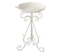 PALAZZO INT Jardin de Provence Garden Bowl - Romantic Iron Bowl in Country House Style with Bird Figure, 70 cm H x 37 cm Diameter, as Bird Bath, Plant Bowl & Vintage Garden Decoration