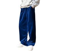 Palazzo Men's Velvet Trousers Elastic Waist Solid Colour Casual Versatile Retro Sweatpants Chic and Elegant Loose Autumn Winter Pants for Disco Carnival