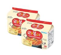 Paldo Rabokki 145g x 8 Individual Packets (Bag of 2) Korean Hot & Spicy Topokki Instant Noodles | Halal Certified