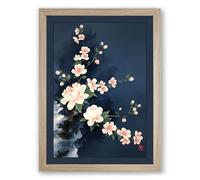 Pale Bloom Cascade Botanical Framed Wall Art Print A3 (42×29.7cm) Oak, Wall Decor for Living Room, Bedroom, Office & Home, Ready to Hang, Art Gift