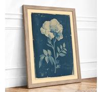 Pale Bloom Study Botanical Framed Wall Art Print A2 (59.4×42cm) Oak, Wall Decor for Living Room, Bedroom, Office & Home, Ready to Hang, Art Gift