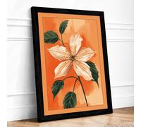Pale Bloom Study Botanical Framed Wall Art Print A4 (29.7×21cm) Black, Wall Decor for Living Room, Bedroom, Office & Home, Ready to Hang, Art Gift