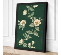 Pale Blooms on Green Canvas Wall Art Print 18x12 Inch | Ready to Hang, Gallery Wrapped, Fade-Resistant Inks, Securely Packaged, UK Made