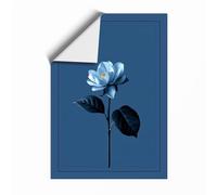Pale Blue Bloom Botanical Unframed Wall Art Print A3 (42×29.7cm), Wall Decor for Living Room, Bedroom, Office & Home, Art Gift