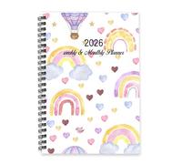Pale Blue Clouds 2026 Diary A5 To Do List Notebook Journal 2026 Mens Diary Journal for Holiday Week To View Monthly Year Planner with Dotted Line Note Page Slim