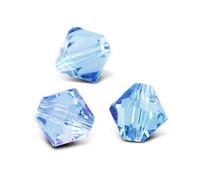 Pale Blue Czech Crystal Faceted Bicone Beads 6mm Strand of 50+ Pieces