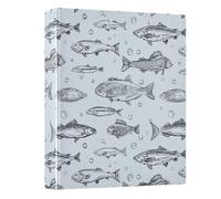 Pale Blue Fish 3 Ring Binders 1.5 Inch Clear View Three Ring Binders Versatile Binder Fits 200 Sheets 1 Pack