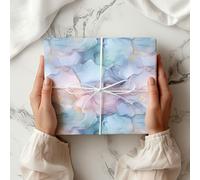 Pale Blue Ink Print Pattern Wrapping Paper - Stationery Gift - Anniversary, Birthdays, Weddings, Valentines - Gifts For Him Her - Hen Party - W11 (Large - 58 x 85cm / 22.8" x 33.4" inches)