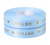 Pale Blue It's A Boy Satin Ribbon 25mm x 2m | Gift Wrap & Cake Decor