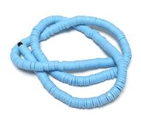 Pale Blue Polymer Clay Heishi Disc Beads 1mm x 6mm Strand of 420+ Pieces