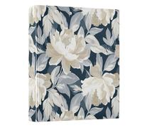 Pale Blue White Floral 3 Ring Binders 1.5 Inch Clear View Three Ring Binders Versatile Binder Fits 200 Sheets 1 Pack
