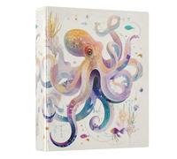 Pale Color Octopus 3 Ring Binders 1.5 Inch Clear View Three Ring Binders Versatile Binder Fits 200 Sheets 1 Pack