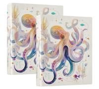 Pale Color Octopus 3 Ring Binders 1.5 Inch Clear View Three Ring Binders Versatile Binder Fits 200 Sheets 2 Pack