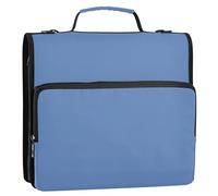 Pale Denim Binder Zipper Organizer 1.5 Inch Binders 3 Ring Heavy Duty Keeper Binder Bag with Strap for School Portfolio & Case Ring Folder Holder