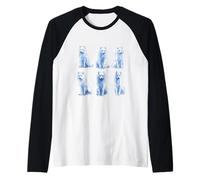 Pale Fur Canine Watercolor Art Wild Dog Illustration Raglan Baseball Tee