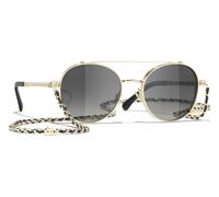 Pale Gold frame./Gradient Grey Polarised (clip on) with Clear blue-violet light filter lenses. / 53