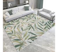 Pale Green Area Rugs Willow Plant Leaves Non-Slip Washable Area Rug 140 X 200 Cm Short Pile Floor Mat For Living Room Bedroom Bathroom Kitchen & Office,160x230CM