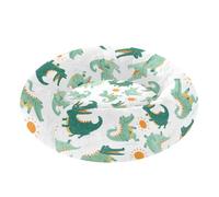 Pale Green Crocodile Donut Dog Bed Round Cat Bed Orthopedic Washable Donut Pet Beds with Removable Cover Small