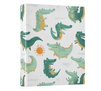 Pale Green Crocodiles 3 Ring Binders 1.5 Inch Clear View Three Ring Binders Versatile Binder Fits 200 Sheets 1 Pack