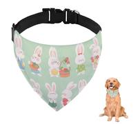 Pale Green Easter Bunny Dog Bandana With Adjustable Strap D Ring Dog Neckerchief Pet Bibs Triangle Bandana for Dogs Pet Accessories for Dogs Puppy Cats Decor Machine Washable