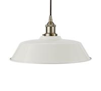 Pale Grey Chancery Painted Dome Pendant Light With Brushed Chrome Lamp Holder And Black Round Cable - Se Home