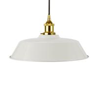 Pale Grey Chancery Painted Dome Pendant Light With Gold Lamp Holder And Black Round Cable - Se Home
