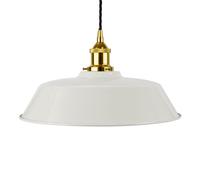 Pale Grey Chancery Painted Dome Pendant Light With Gold Lamp Holder And Black Twisted Cable - Se Home