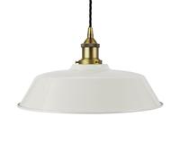 Pale Grey Chancery Painted Dome Pendant Light With Matt Antique Brass Lamp Holder And Black Twisted Cable - Se Home