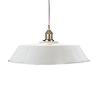 Pale Grey Large Chancery Painted Dome Pendant Light With Brushed Chrome Lamp Holder And Black Round Cable - Se Home